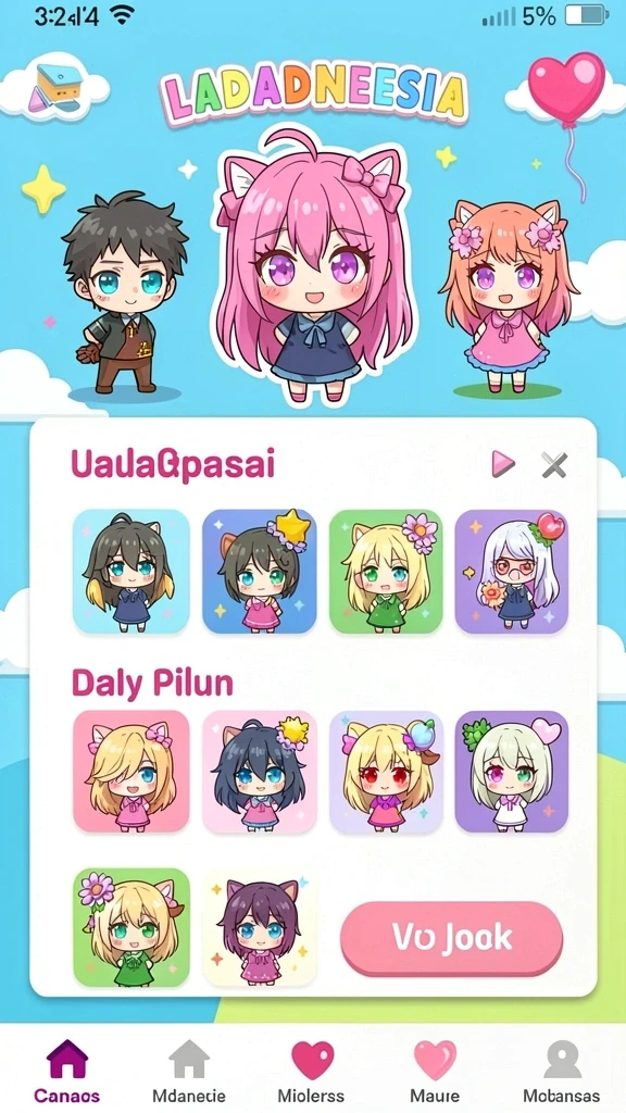 Screenshot menunjukkan antarmuka permainan yang menarik.