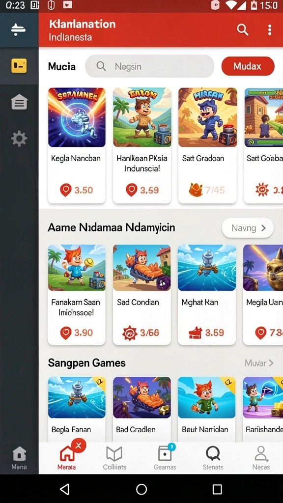 Screenshot menunjukkan latar belakang dunia fantasi yang indah.