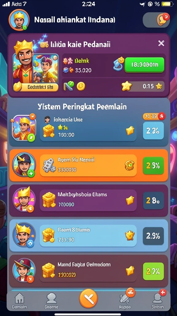 Screenshot menunjukkan tampilan antarmuka utama permainan.