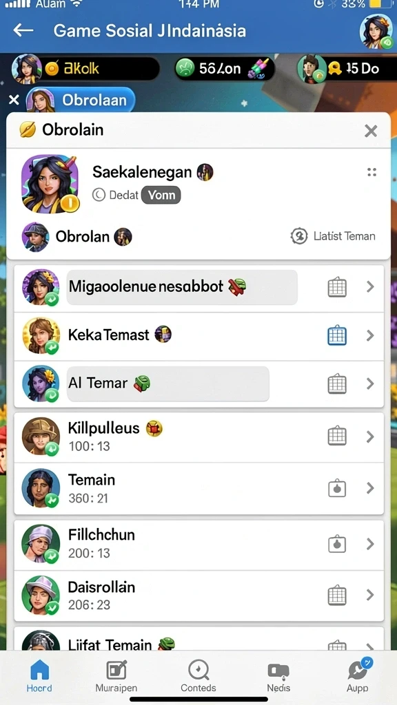 Fitur tantangan harian yang mengasyikkan.