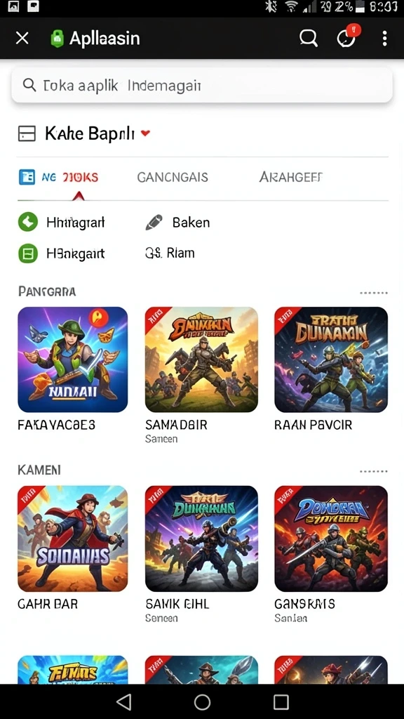Lingkungan permainan yang kaya dan penuh warna.
