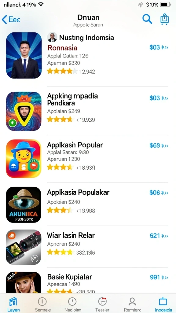 Layar utama dengan tampilan grafis yang memukau.