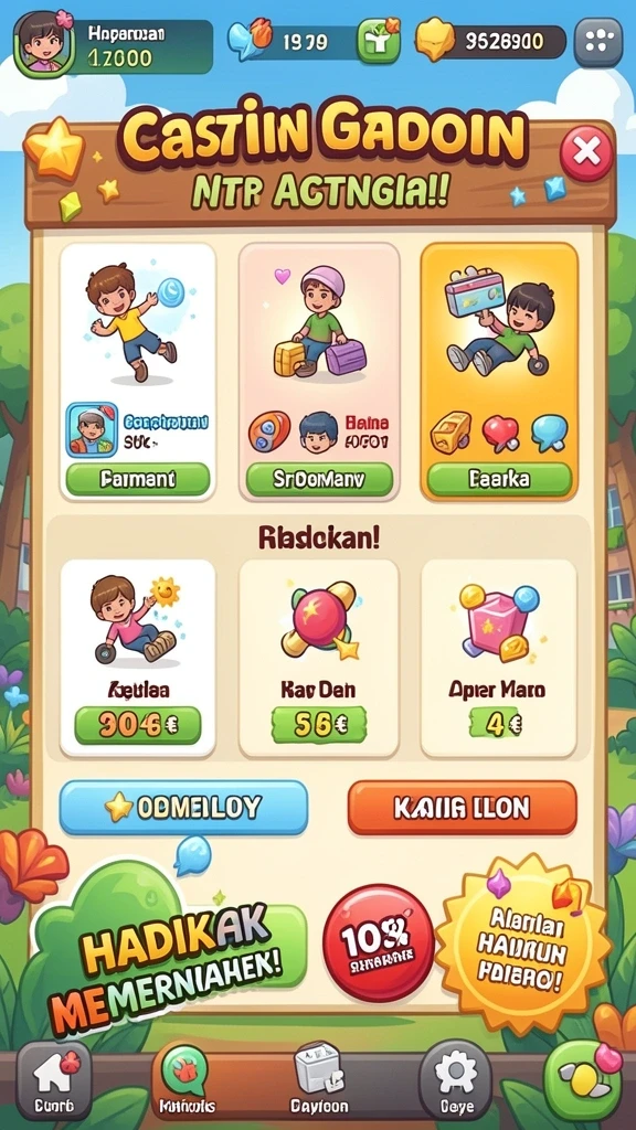 Tangkapan layar saat memilih karakter dalam SAKTI77.