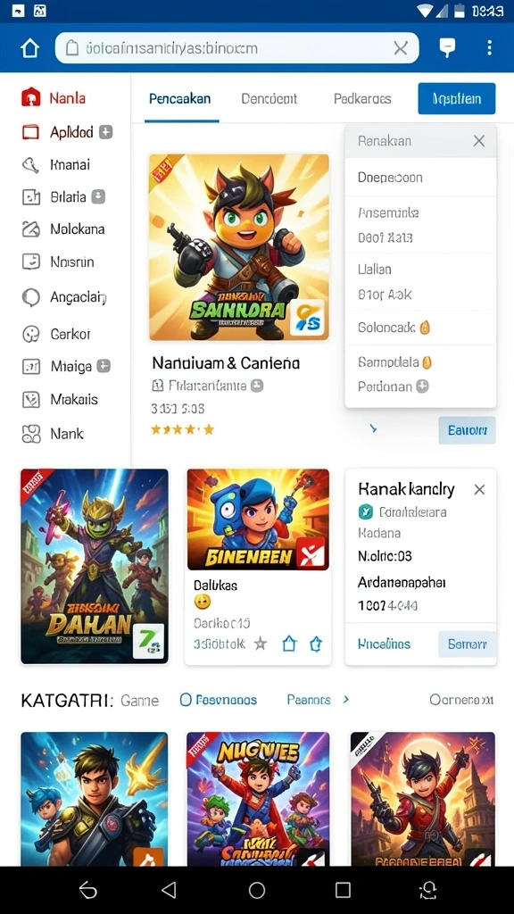 Tampilan permainan yang berwarna dan ceria.