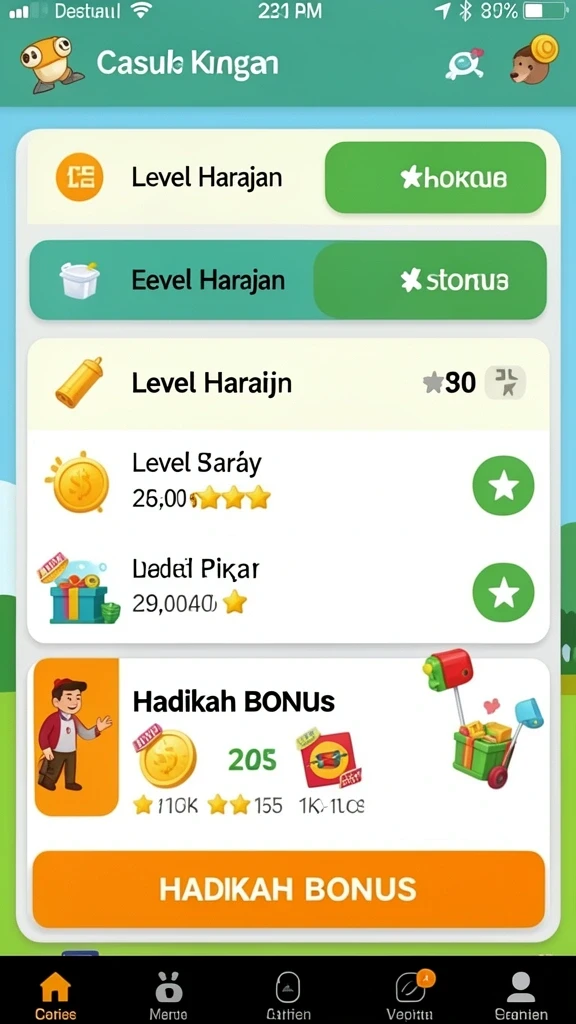 Tampilan utama permainan yang menarik.